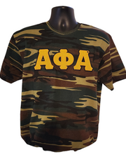 "STDNTUNION" Camo Alpha Phi Alpha Letter T-Shirt