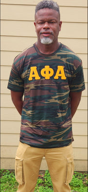 "STDNTUNION" Camo Alpha Phi Alpha Letter T-Shirt